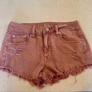 American eagles denim shorts rust color size 2 stretch